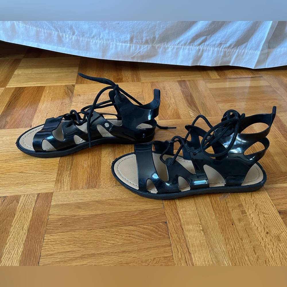 Strappy black sandals